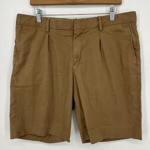 Sandro Paris Chino Shorts Men's US 34 EU 44 Brown Solid Pockets Cotton Blend